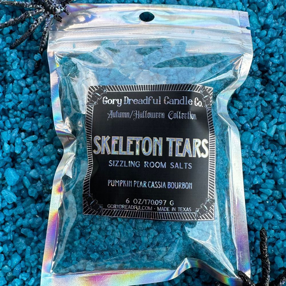 Skeleton Tears Sizzling Room Salt Crystal Potpourri: Pumpkin Pear Cassia Bourbon